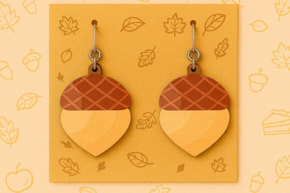Acorn Earrings Fall Style SVG