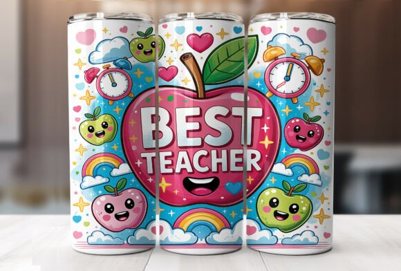 Best Teacher 20oz Tumbler Wrap PNG