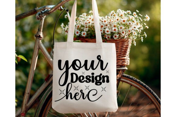 Christmas Tote Bag Mockup 9: Graphics & Product Mockups