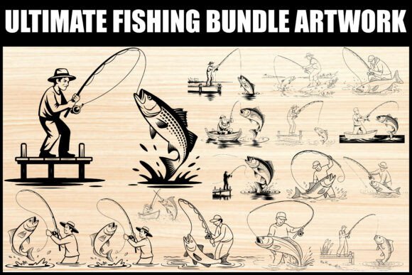 Classic Angler's Fishing Art Bundle
