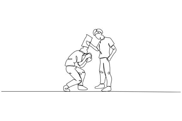 Continuous One Line Design of Bullying Graphics