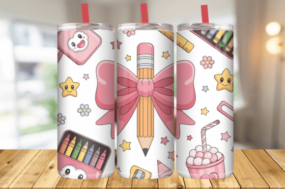 Coquette Bow Teacher 20 Oz Tumbler Wrap Graphics
