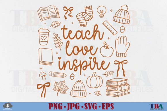 Coquette Fall Teacher Teach Love Inspire Graphics