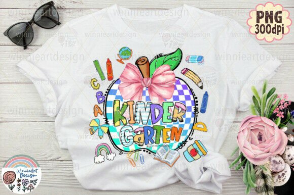 Coquette Kindergarten Apple School Bow Graphics