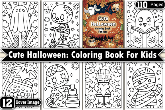 Cute Halloween Coloring Pages for Kids Graphics