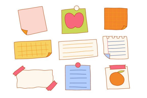 Doodle Style Memo Paper and Note