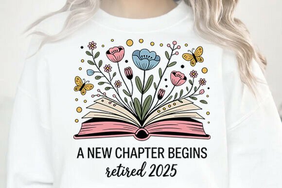 Floral Book a New Chapter Begins Retired