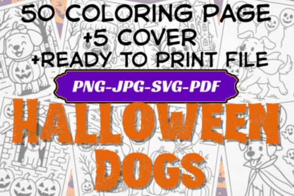Halloween Dogs Coloring Page Pack Graphics and Coloring Pages Amp