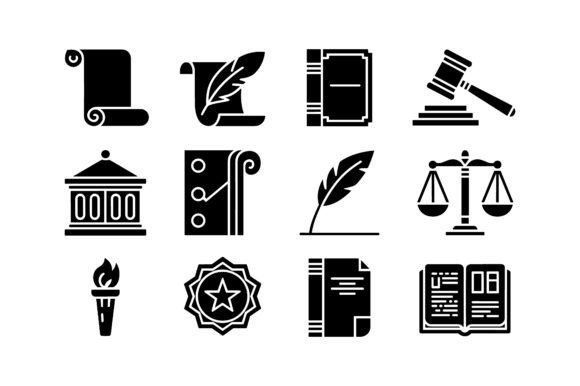 Law Justice Icon Set EPS Graphics and Icons