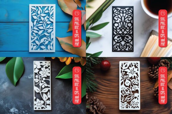 Paper Cut Bookmark SVG Cut File Bundle