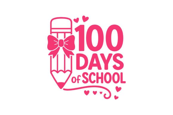 Pink Pencil 100 Days Design Graphics