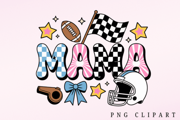 Retro Football Mama PNG: Graphics with a Nostalgic Vibe