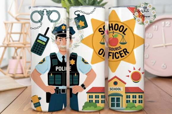 School Resource Officer Tumbler Wraps Graphics