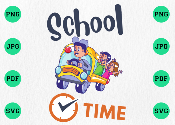 School Time PNG: Graphics for T-Shirt Designs