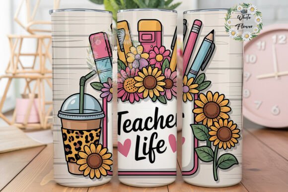 Teacher Life 20oz Tumbler Wrap Graphics