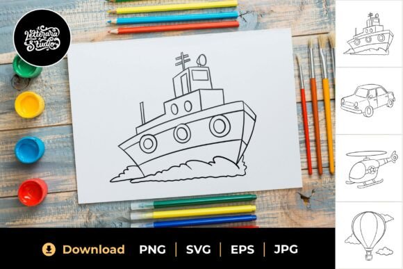 Vehicle Coloring Pages Pack 01 – Graphics and Coloring Pages Amp